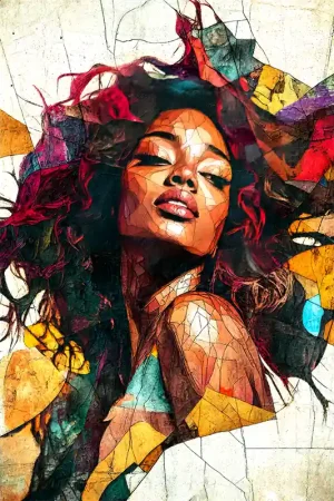 Abstract portret schilderij Express Levering